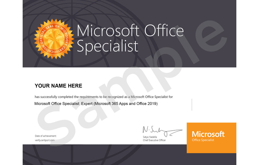 Microsoft Office Specialist (Exp) Microsoft 365 Apps Excel Pro
