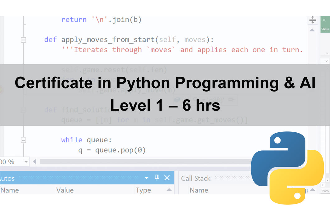 Certificate in Python Programming & AI - Level 1