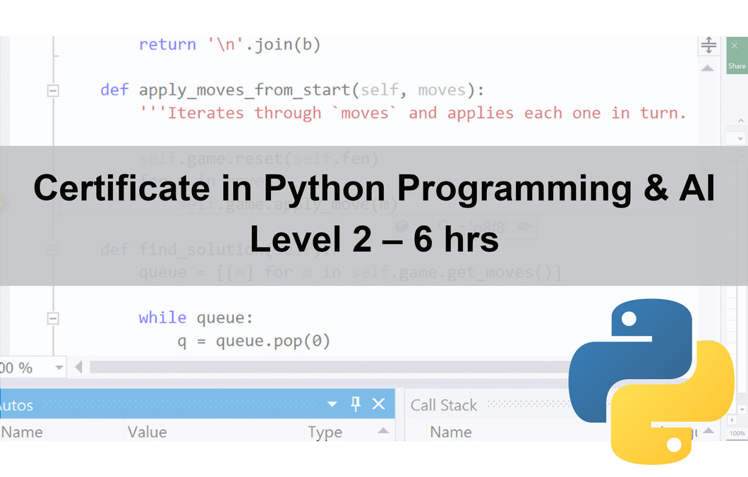 Certificate in Python Programming & AI - Level 2